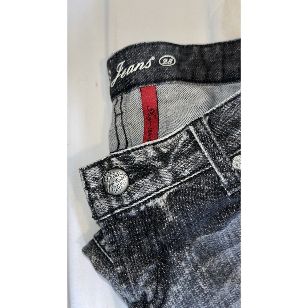 Guess Jeans Los Angeles Black Acid Wash Women's Size 28 Skinny Stretch Jeans - Picture 6 of 11